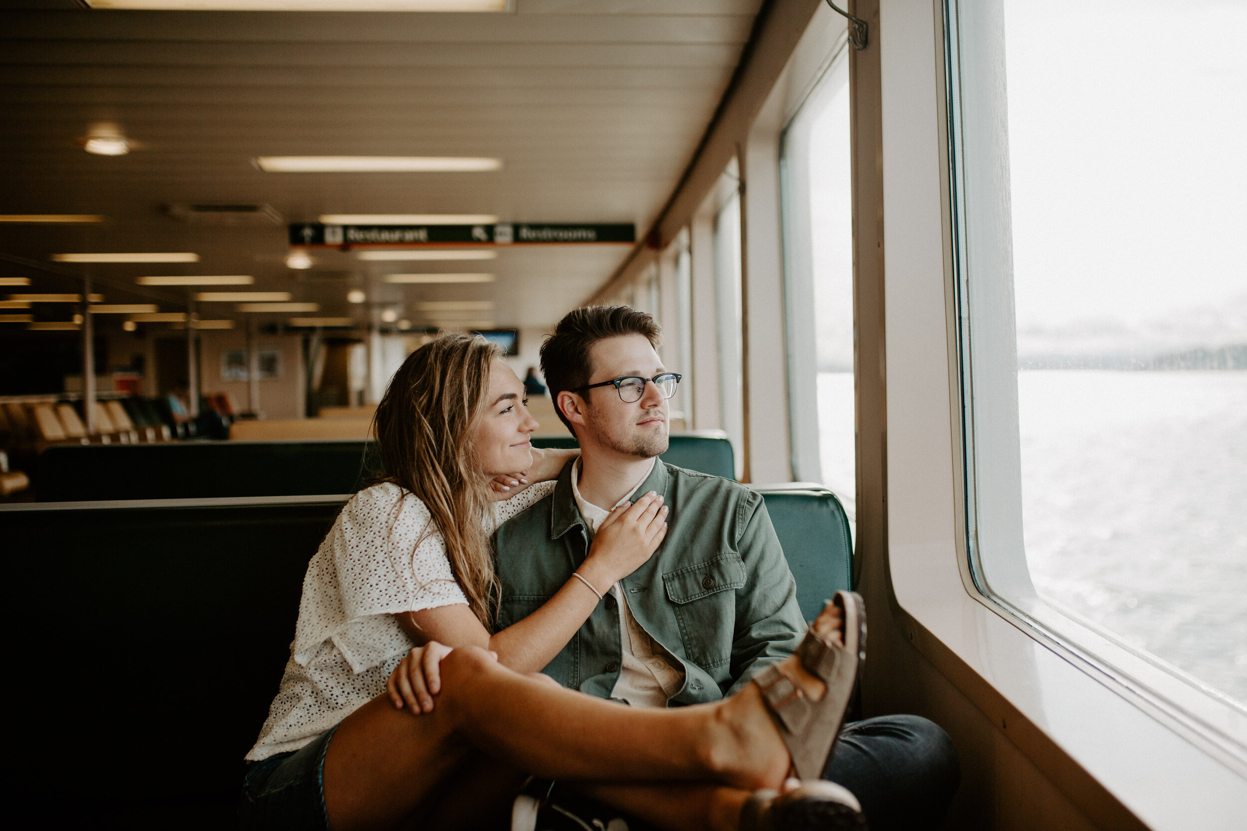 Seattle ferry engagement photos