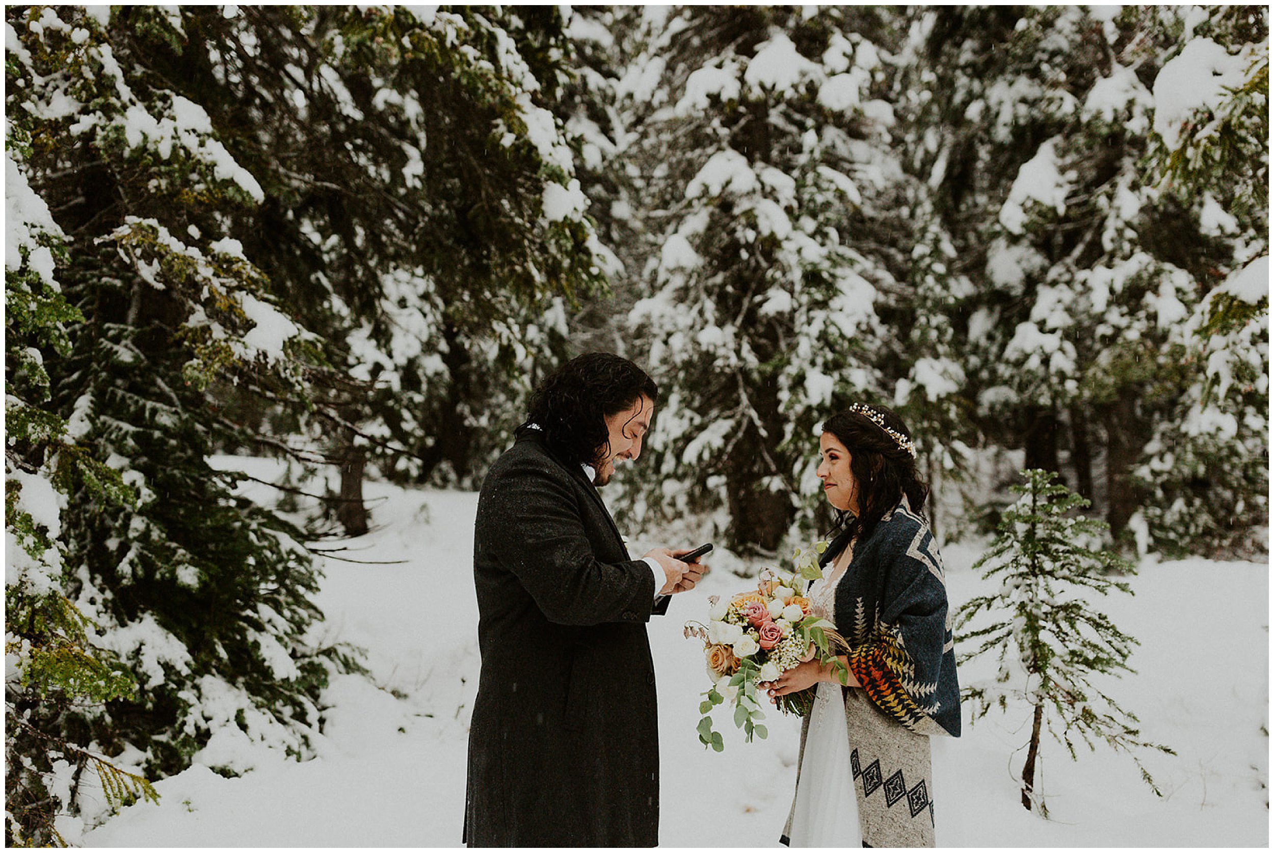snowy elopement