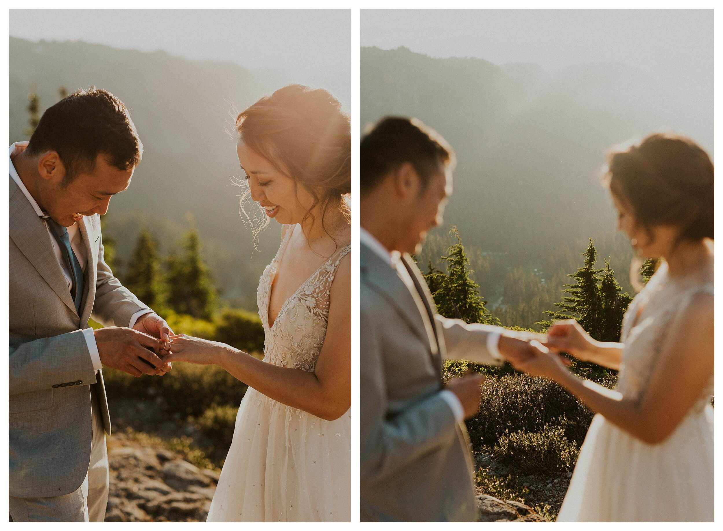couple eloping in mountains 