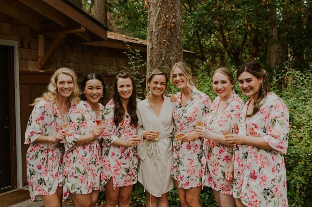 bridesmaids at captain whidbey inn wedding